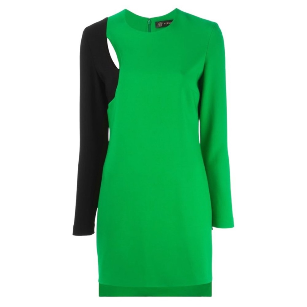 Versace runway green mini dress size 42 M 6